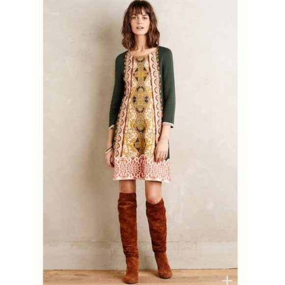 Anthropologie Dresses & Skirts - ANTHROPOLOGIE Boho Print Lanka Sweater Dress Small